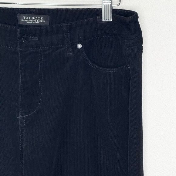 Talbots Flawless Five Pocket Black Corduroy Straight Leg Pants - Women’s US 12P - Picture 4 of 10